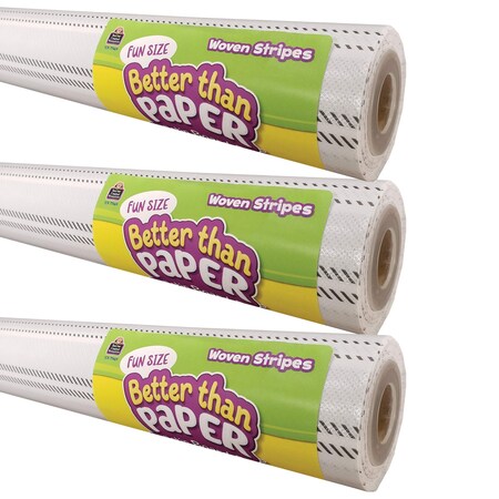 Teacher Created Resources Fun Size Better Than Paper Bulletin Board Roll, 18in. x 12ft., Woven Stripes, 3PK 77469